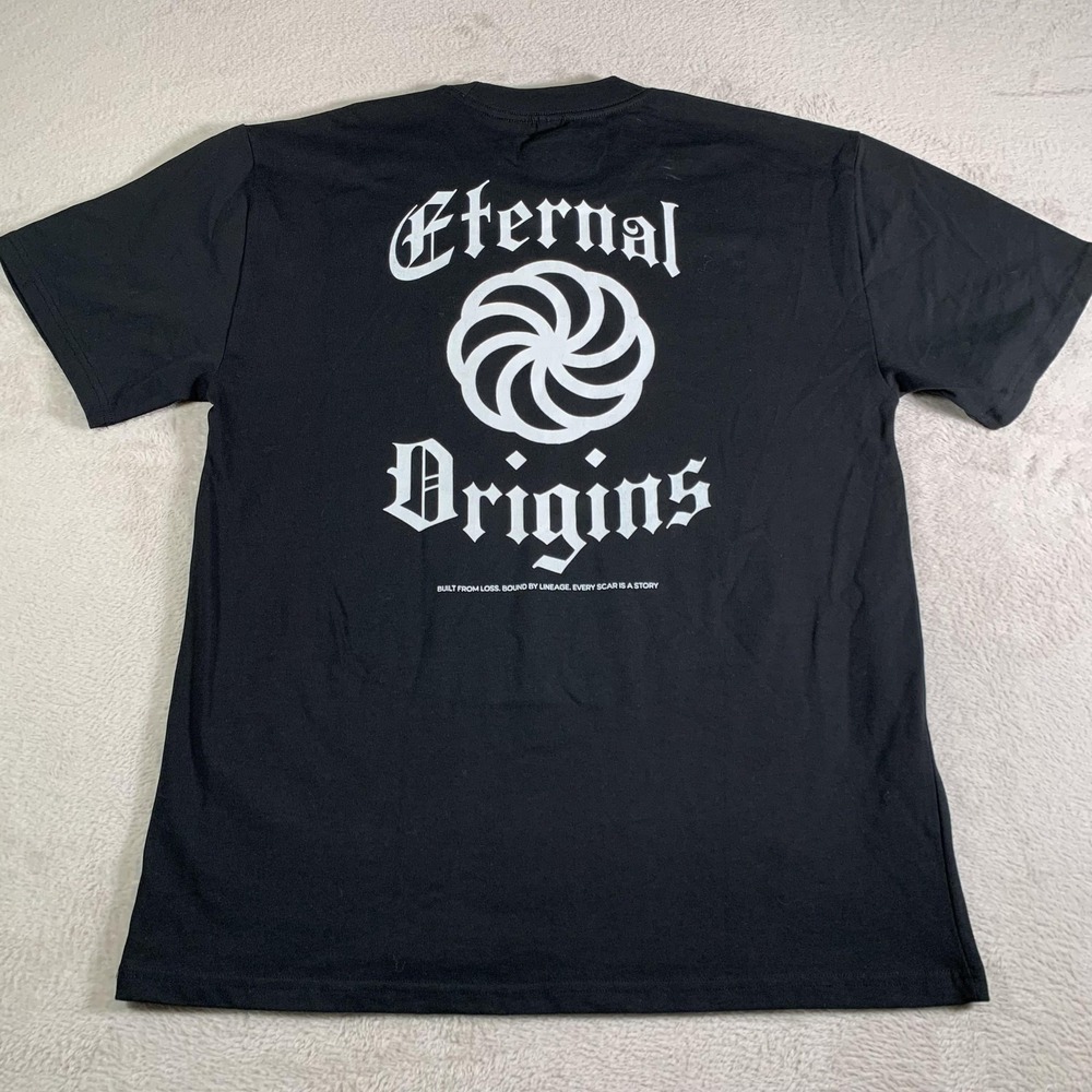 Eternal Origins Shirt Mens Large‎ Black Ascolour Heavy Logo Graphic Tee AVRI